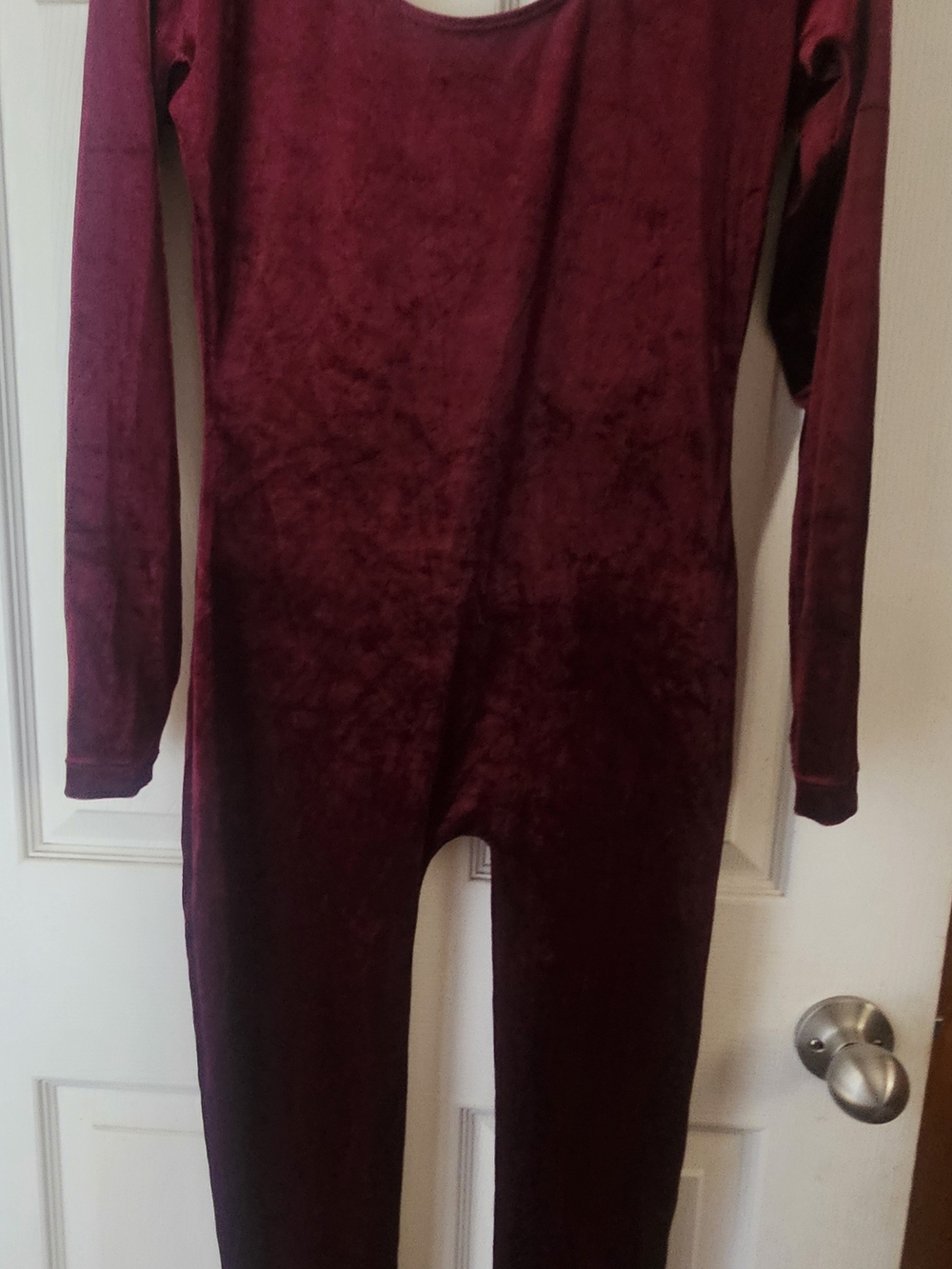 Burgundy Stretch Velvet Body Suit